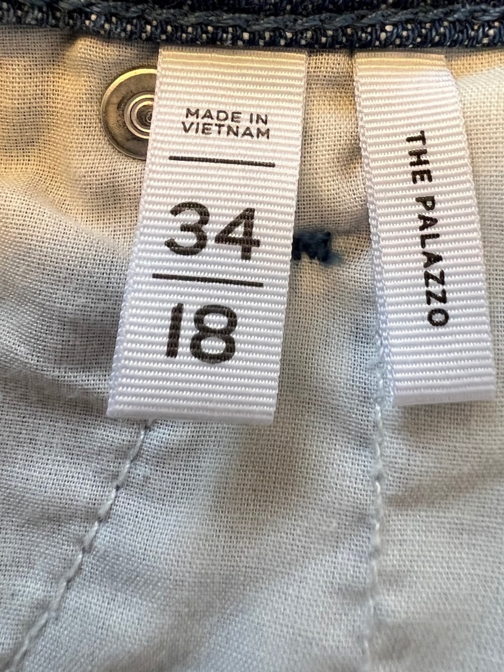 *FIRM PRICE* LOFT Palazzo Drape Denim Wide Leg Jeans with a Belted Waist - Picture 9 of 12